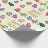 Happy Oaster Eggs mit Faces Geschenkpapier (Ecke)