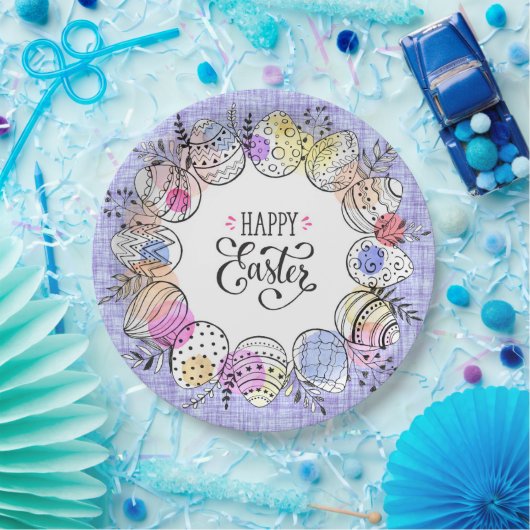 Happy Oaster Eggs Paper Plate Pappteller (Party)