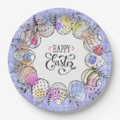 Happy Oaster Eggs Paper Plate Pappteller (Vorderseite)
