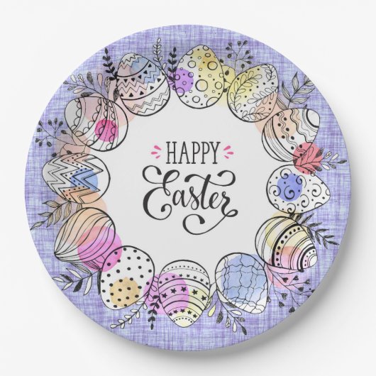 Happy Oaster Eggs Paper Plate Pappteller (Vorderseite)