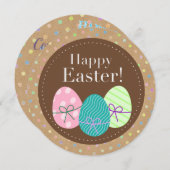 Happy Oaster Eggs Punkte auf Imitate Kraft Paper Einladung (Vorne/Hinten)