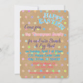 Happy Oaster Eggs Punkte auf Imitate Kraft Paper Einladung (Vorderseite)