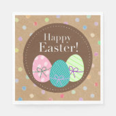Happy Oaster Eggs Punkte auf Imitate Kraft Paper Serviette (Vorderseite)