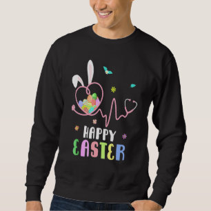Happy Oaster Eggs Rabbit Nurses Bunny Nurse Stetho Sweatshirt