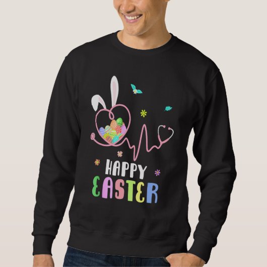 Happy Oaster Eggs Rabbit Nurses Bunny Nurse Stetho Sweatshirt (Vorderseite)