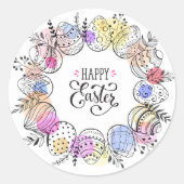 Happy Oaster Eggs Runder Aufkleber (Vorderseite)