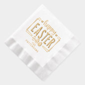 Happy Oaster Eggs Script Personalisiert Name Servietten Mit Folie (Rechts)