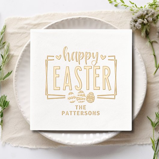 Happy Oaster Eggs Script Personalisiert Name Servietten Mit Folie