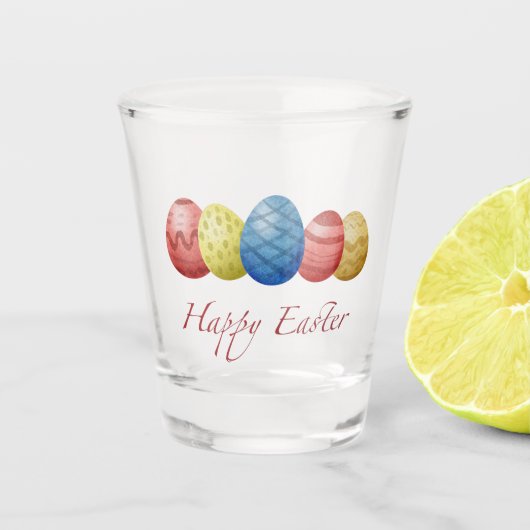 Happy Oaster Eggs Shot Glass | Easteier Schnapsglas (Vorderseite)