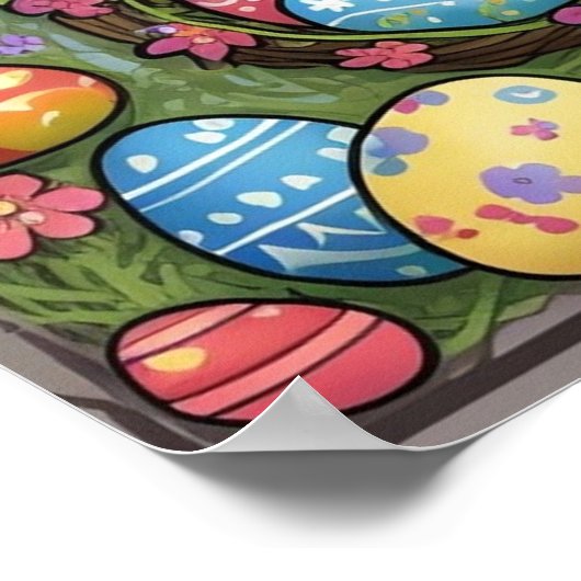 Happy Oaster - Eier in Basket Poster (Ecke)