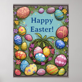 Happy Oaster - Eier in Basket Poster