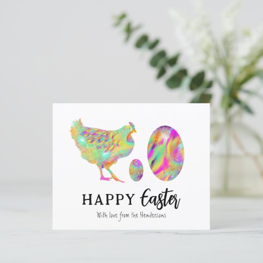 Happy Oaster Eiern und Hühneraquarell Budget (Stehend Vorderseite)