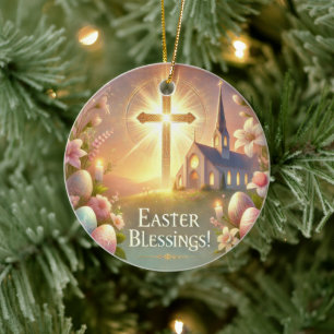 "Happy Oaster: Ein Tag der Liebe und des Lachens" Keramik Ornament