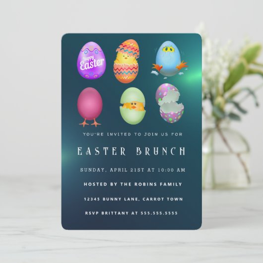 Happy Oaster Einladung (Stehend Vorderseite)