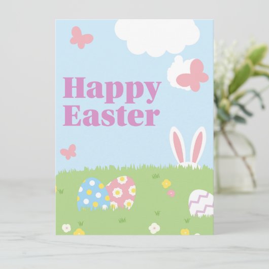 Happy Oaster Einladung (Stehend Vorderseite)