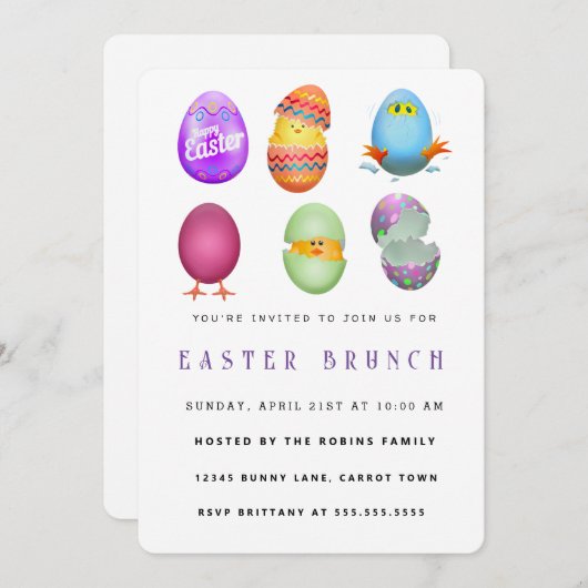 Happy Oaster Einladung (Vorne/Hinten)