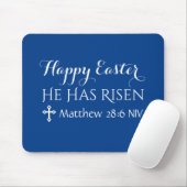 Happy Oaster Er hat Risen Bible Verse Dunkelblau Mousepad (Mit Mouse)