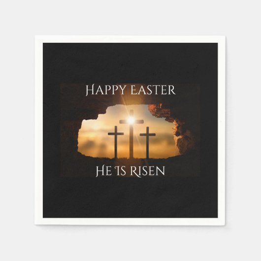 Happy Oaster Er ist drei Kreuzfahrten Urlaub Risen Serviette (Vorderseite)