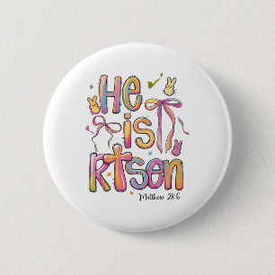 Happy Oaster er ist Risen Bunny Jesus Christlich C Button