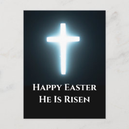 Happy Oaster Er ist Risen White Light Cross Feiertagspostkarte