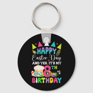 Happy Oaster Es ist mein 8. Geburtstag Bunny Eggs Schlüsselanhänger