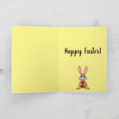 Happy Oaster Face maskiert Bunny Feiertagskarte (Innenseite)