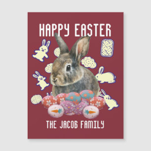 Happy Oaster Familie, Osterhase, personifizieren Magnetkarte