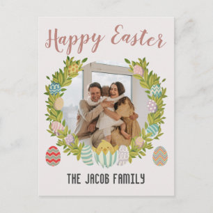 Happy Oaster Family, Happy Family One Foto Feiertagspostkarte