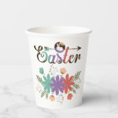 Happy Oaster - farbenfrohe Blume Paper Cup Pappbecher (Vorderseite)