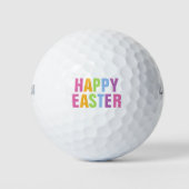 Happy Oaster farbenfrohe Regenbogenbriefe Golfball (Vorderseite)