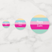 Happy Oaster farbenfrohe Streifen Pattern Kissen T Konfetti (Rückseiten)