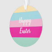 Happy Oaster farbenfrohe Streifen Pattern Kissen T Ornament (Vorderseite)