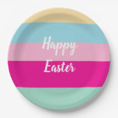 Happy Oaster farbenfrohe Streifen Pattern Kissen T Pappteller (Vorderseite)
