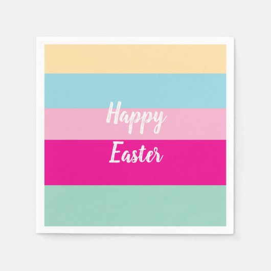 Happy Oaster farbenfrohe Streifen Pattern Kissen T Serviette (Vorderseite)