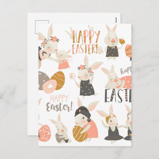 Happy Oaster Feiertagspostkarte (Vorne/Hinten)