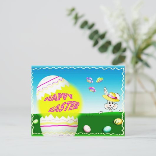 Happy Oaster Feiertagspostkarte (Stehend Vorderseite)