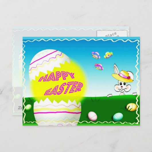 Happy Oaster Feiertagspostkarte (Vorne/Hinten)