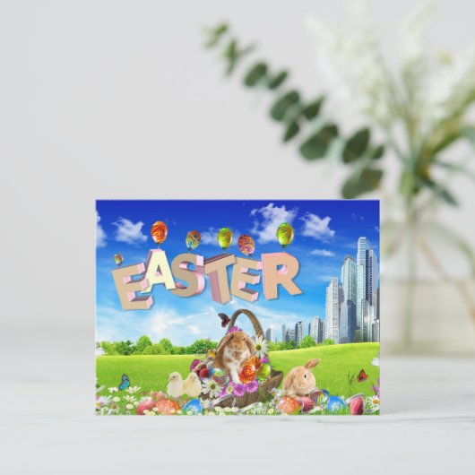 Happy Oaster Feiertagspostkarte (Stehend Vorderseite)