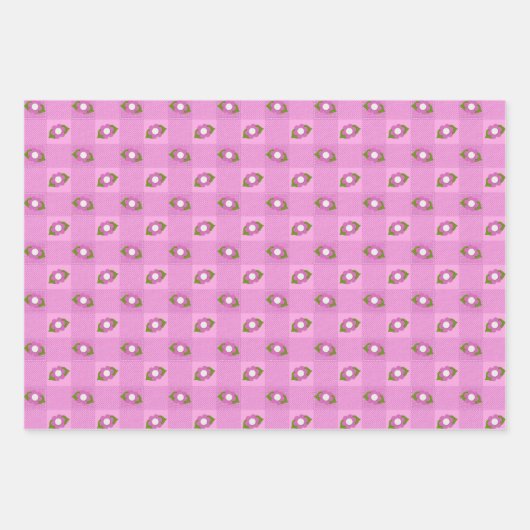 Happy Oaster Felt Look Bunnies Eier und Muster Geschenkpapier Set (Vorderseite 3)