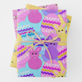 Happy Oaster Felt Look Bunnies Eier und Muster Geschenkpapier Set (Beispiel)