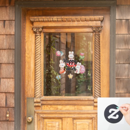 Happy Oaster Fensteraufkleber (Haustür)