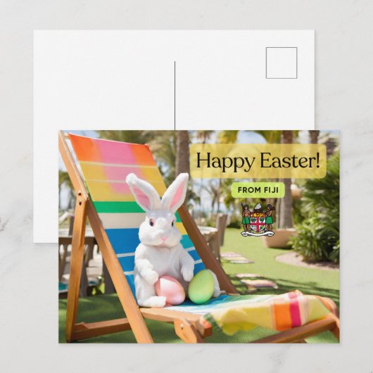 Happy Oaster Fiji Postkarte (Vorne/Hinten)