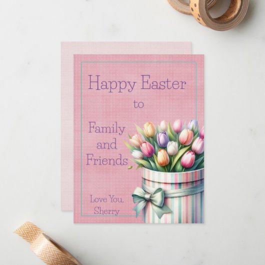 Happy Oaster Flat Note Card Mitteilungskarte (Vorderseite/Rückseite Beispiel)