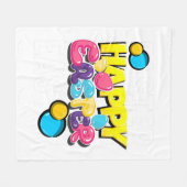 Happy Oaster Fleecedecke (Vorderseite (Horizontal))