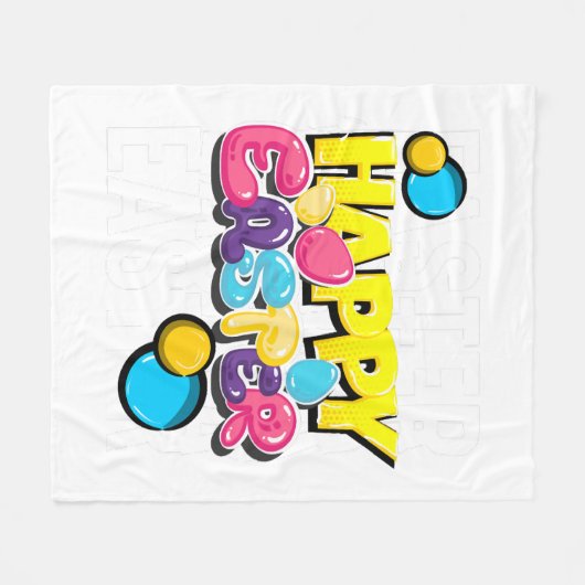 Happy Oaster Fleecedecke (Vorderseite (Horizontal))