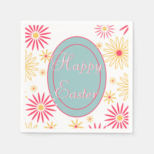 Happy Oaster Floral Brunch Party Serviette