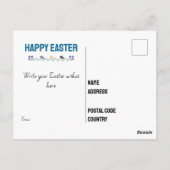 Happy Oaster Floral Bunny Editable Postkarte (Rückseite)