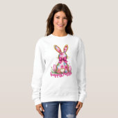 Happy Oaster Floral Bunny Floral Ostern Bunny Sweatshirt (Vorne ganz)