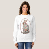Happy Oaster Floral Bunny Floral Ostern Bunny Sweatshirt (Vorne ganz)