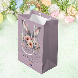 Happy Oaster Floral Bunny Oars Lila Mittlere Geschenktüte